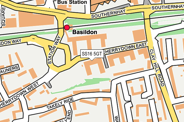 SS16 5GT map - OS OpenMap – Local (Ordnance Survey) SS16 5GT map - OS OpenMap – Local (Ordnance Survey)