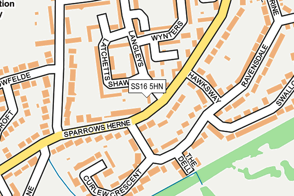 SS16 5HN map - OS OpenMap – Local (Ordnance Survey) SS16 5HN map - OS OpenMap – Local (Ordnance Survey)