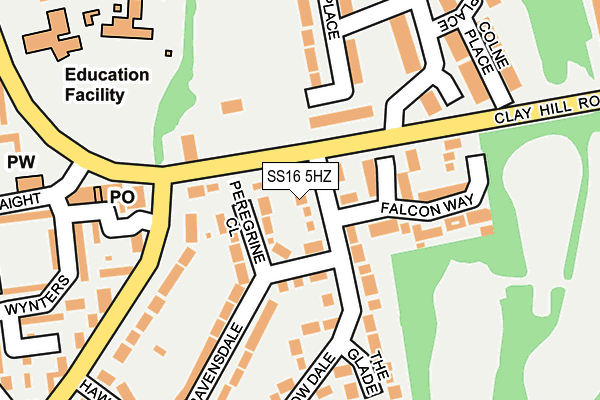 SS16 5HZ map - OS OpenMap – Local (Ordnance Survey) SS16 5HZ map - OS OpenMap – Local (Ordnance Survey)