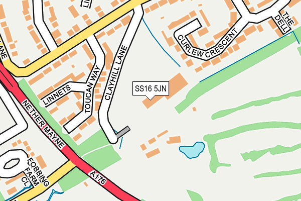 SS16 5JN map - OS OpenMap – Local (Ordnance Survey) SS16 5JN map - OS OpenMap – Local (Ordnance Survey)