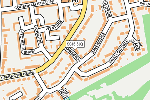 SS16 5JQ map - OS OpenMap – Local (Ordnance Survey) SS16 5JQ map - OS OpenMap – Local (Ordnance Survey)