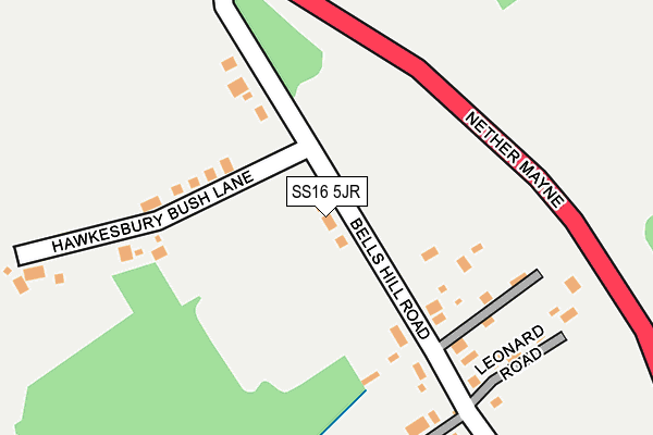 SS16 5JR map - OS OpenMap – Local (Ordnance Survey) SS16 5JR map - OS OpenMap – Local (Ordnance Survey)