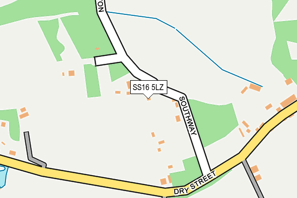 SS16 5LZ map - OS OpenMap – Local (Ordnance Survey) SS16 5LZ map - OS OpenMap – Local (Ordnance Survey)