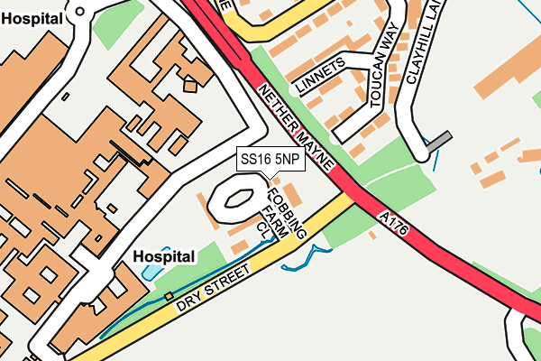 SS16 5NP map - OS OpenMap – Local (Ordnance Survey) SS16 5NP map - OS OpenMap – Local (Ordnance Survey)