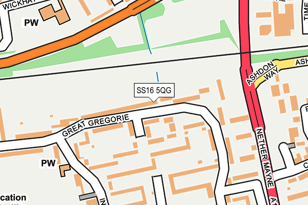 SS16 5QG map - OS OpenMap – Local (Ordnance Survey) SS16 5QG map - OS OpenMap – Local (Ordnance Survey)