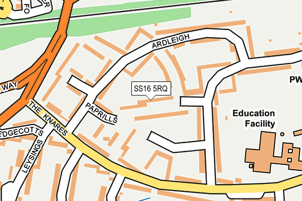 SS16 5RQ map - OS OpenMap – Local (Ordnance Survey) SS16 5RQ map - OS OpenMap – Local (Ordnance Survey)