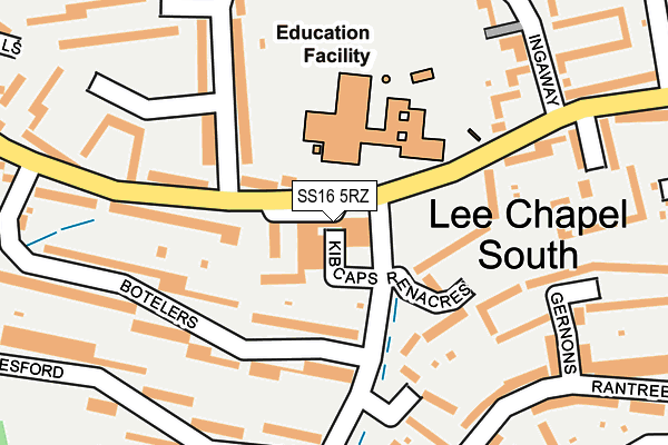 SS16 5RZ map - OS OpenMap – Local (Ordnance Survey) SS16 5RZ map - OS OpenMap – Local (Ordnance Survey)
