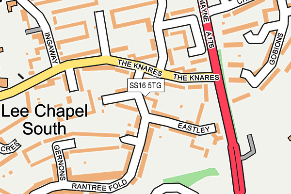 SS16 5TG map - OS OpenMap – Local (Ordnance Survey) SS16 5TG map - OS OpenMap – Local (Ordnance Survey)