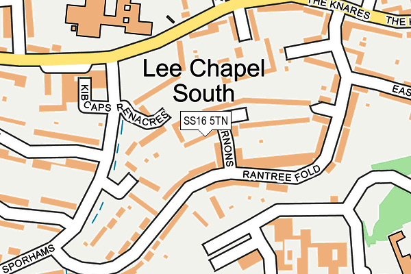 SS16 5TN map - OS OpenMap – Local (Ordnance Survey)