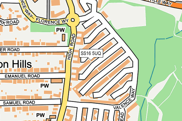 SS16 5UQ map - OS OpenMap – Local (Ordnance Survey) SS16 5UQ map - OS OpenMap – Local (Ordnance Survey)