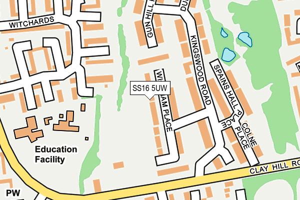 SS16 5UW map - OS OpenMap – Local (Ordnance Survey) SS16 5UW map - OS OpenMap – Local (Ordnance Survey)