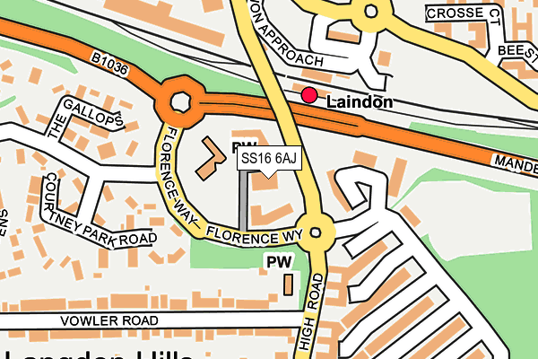 SS16 6AJ map - OS OpenMap – Local (Ordnance Survey) SS16 6AJ map - OS OpenMap – Local (Ordnance Survey)