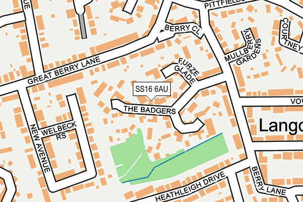 SS16 6AU map - OS OpenMap – Local (Ordnance Survey) SS16 6AU map - OS OpenMap – Local (Ordnance Survey)