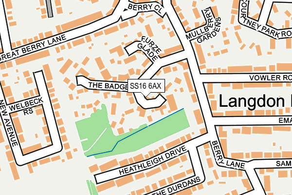 SS16 6AX map - OS OpenMap – Local (Ordnance Survey) SS16 6AX map - OS OpenMap – Local (Ordnance Survey)
