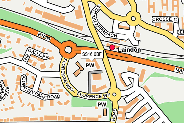 SS16 6BF map - OS OpenMap – Local (Ordnance Survey) SS16 6BF map - OS OpenMap – Local (Ordnance Survey)