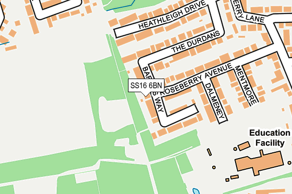 SS16 6BN map - OS OpenMap – Local (Ordnance Survey) SS16 6BN map - OS OpenMap – Local (Ordnance Survey)