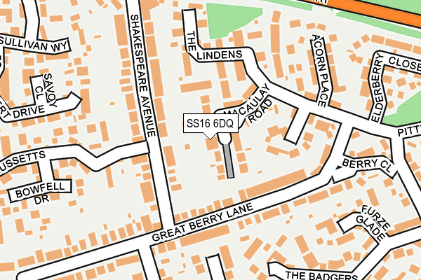 SS16 6DQ map - OS OpenMap – Local (Ordnance Survey) SS16 6DQ map - OS OpenMap – Local (Ordnance Survey)