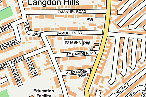 SS16 6HA map - OS OpenMap – Local (Ordnance Survey) SS16 6HA map - OS OpenMap – Local (Ordnance Survey)