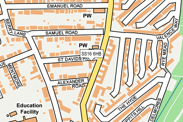 SS16 6HB map - OS OpenMap – Local (Ordnance Survey) SS16 6HB map - OS OpenMap – Local (Ordnance Survey)