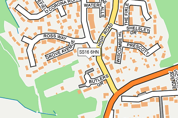 SS16 6HN map - OS OpenMap – Local (Ordnance Survey) SS16 6HN map - OS OpenMap – Local (Ordnance Survey)