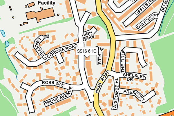 SS16 6HQ map - OS OpenMap – Local (Ordnance Survey) SS16 6HQ map - OS OpenMap – Local (Ordnance Survey)