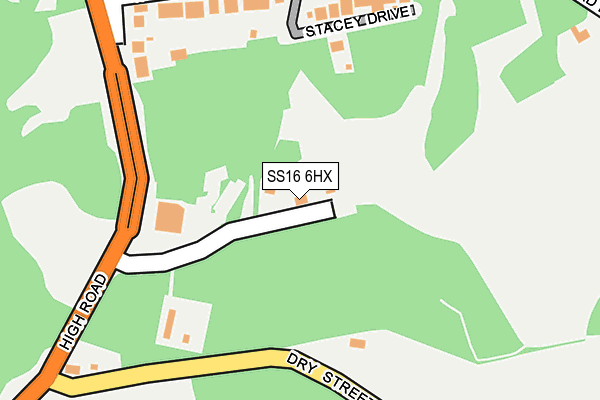 SS16 6HX map - OS OpenMap – Local (Ordnance Survey) SS16 6HX map - OS OpenMap – Local (Ordnance Survey)