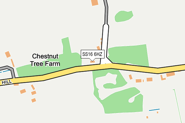 SS16 6HZ map - OS OpenMap – Local (Ordnance Survey)