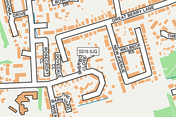 SS16 6JQ map - OS OpenMap – Local (Ordnance Survey) SS16 6JQ map - OS OpenMap – Local (Ordnance Survey)