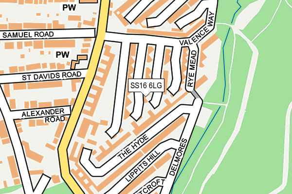 SS16 6LG map - OS OpenMap – Local (Ordnance Survey) SS16 6LG map - OS OpenMap – Local (Ordnance Survey)