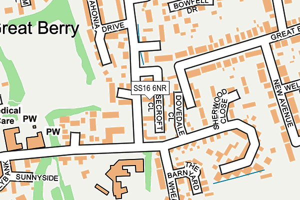 SS16 6NR map - OS OpenMap – Local (Ordnance Survey) SS16 6NR map - OS OpenMap – Local (Ordnance Survey)