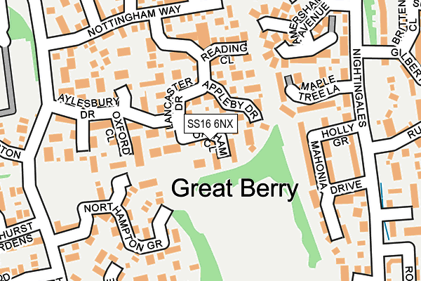 SS16 6NX map - OS OpenMap – Local (Ordnance Survey)