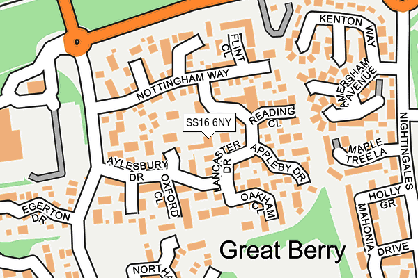 SS16 6NY map - OS OpenMap – Local (Ordnance Survey)