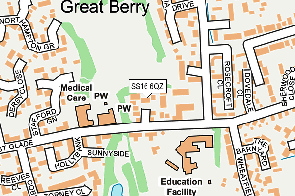SS16 6QZ map - OS OpenMap – Local (Ordnance Survey) SS16 6QZ map - OS OpenMap – Local (Ordnance Survey)