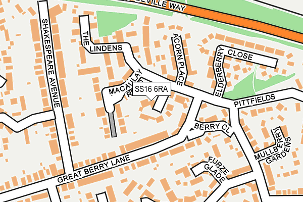 SS16 6RA map - OS OpenMap – Local (Ordnance Survey) SS16 6RA map - OS OpenMap – Local (Ordnance Survey)