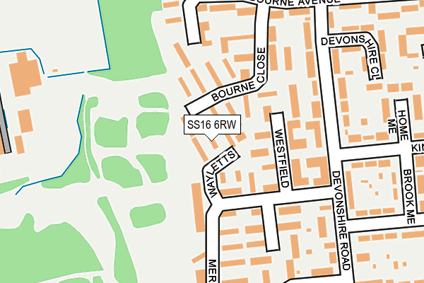 SS16 6RW map - OS OpenMap – Local (Ordnance Survey) SS16 6RW map - OS OpenMap – Local (Ordnance Survey)