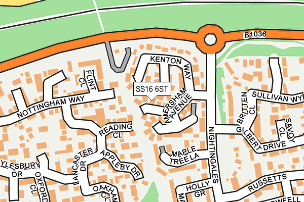 SS16 6ST map - OS OpenMap – Local (Ordnance Survey) SS16 6ST map - OS OpenMap – Local (Ordnance Survey)