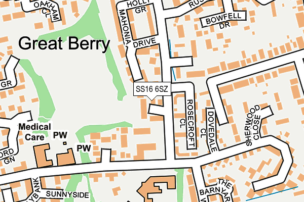 SS16 6SZ map - OS OpenMap – Local (Ordnance Survey) SS16 6SZ map - OS OpenMap – Local (Ordnance Survey)