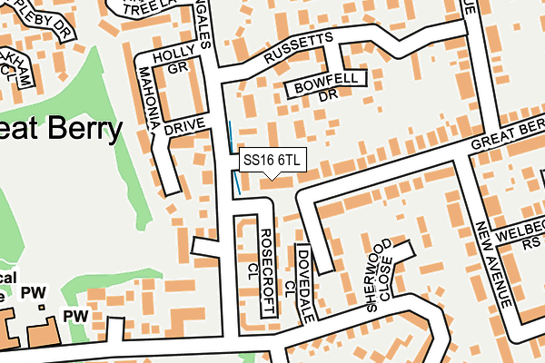 SS16 6TL map - OS OpenMap – Local (Ordnance Survey) SS16 6TL map - OS OpenMap – Local (Ordnance Survey)
