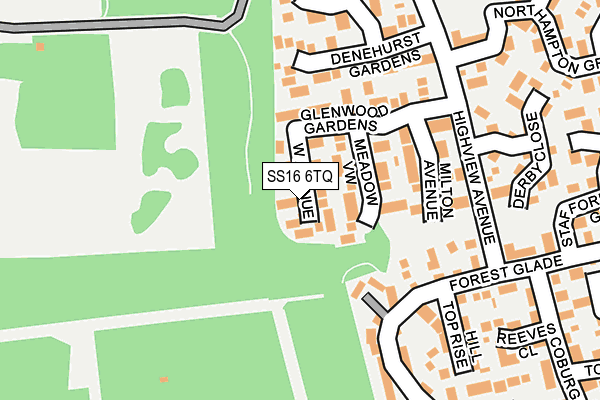 SS16 6TQ map - OS OpenMap – Local (Ordnance Survey) SS16 6TQ map - OS OpenMap – Local (Ordnance Survey)