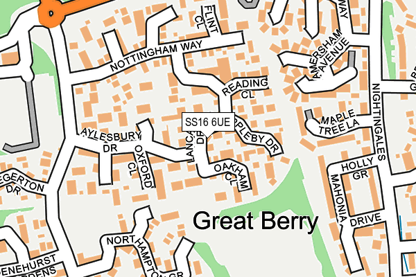 SS16 6UE map - OS OpenMap – Local (Ordnance Survey)