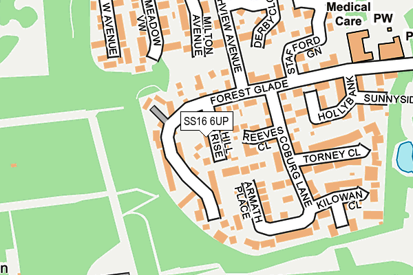 SS16 6UP map - OS OpenMap – Local (Ordnance Survey) SS16 6UP map - OS OpenMap – Local (Ordnance Survey)