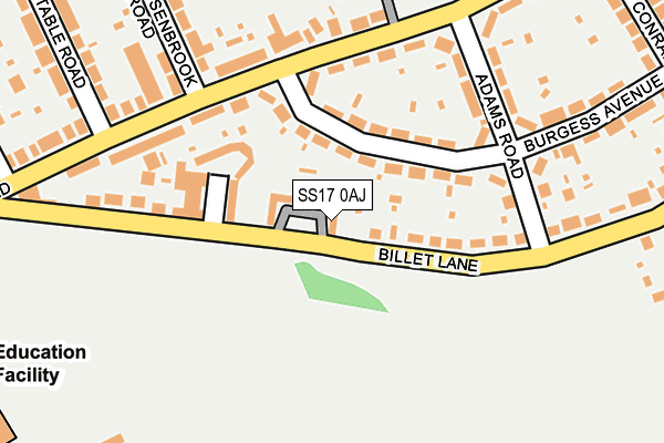 SS17 0AJ map - OS OpenMap – Local (Ordnance Survey) SS17 0AJ map - OS OpenMap – Local (Ordnance Survey)