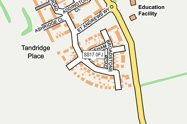 SS17 0FJ map - OS OpenMap – Local (Ordnance Survey)
