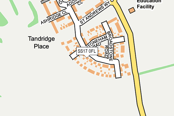 SS17 0FL map - OS OpenMap – Local (Ordnance Survey) SS17 0FL map - OS OpenMap – Local (Ordnance Survey)