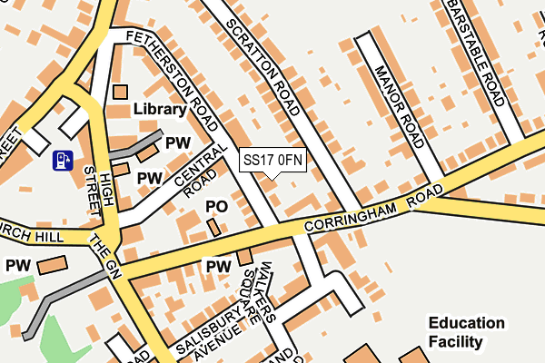 SS17 0FN map - OS OpenMap – Local (Ordnance Survey) SS17 0FN map - OS OpenMap – Local (Ordnance Survey)
