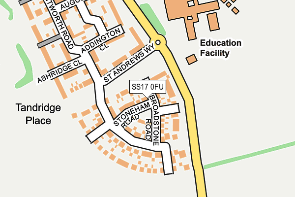 SS17 0FU map - OS OpenMap – Local (Ordnance Survey) SS17 0FU map - OS OpenMap – Local (Ordnance Survey)