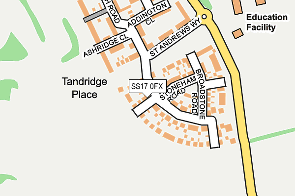 SS17 0FX map - OS OpenMap – Local (Ordnance Survey) SS17 0FX map - OS OpenMap – Local (Ordnance Survey)