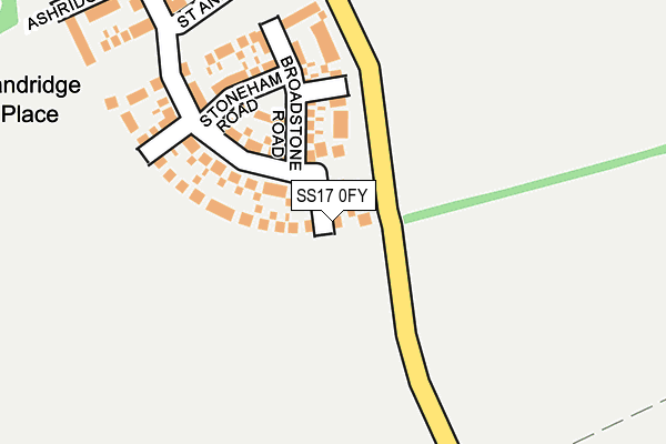 SS17 0FY map - OS OpenMap – Local (Ordnance Survey) SS17 0FY map - OS OpenMap – Local (Ordnance Survey)