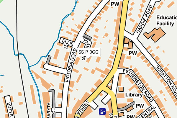 SS17 0GG map - OS OpenMap – Local (Ordnance Survey) SS17 0GG map - OS OpenMap – Local (Ordnance Survey)