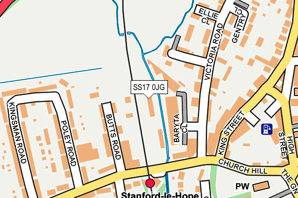 SS17 0JG map - OS OpenMap – Local (Ordnance Survey) SS17 0JG map - OS OpenMap – Local (Ordnance Survey)